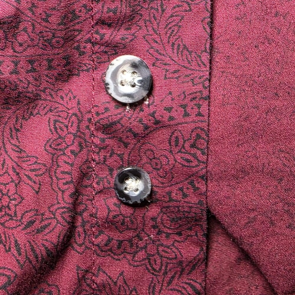 Wrangler George Straight Cowboy Mens Maroon and Black Button Up Shirt Size XL - Picture 5 of 13